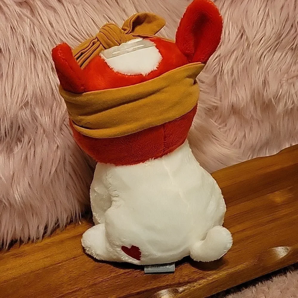 Hallmark red and white stuffed puppy w/girls headband & popit bracelet NWT